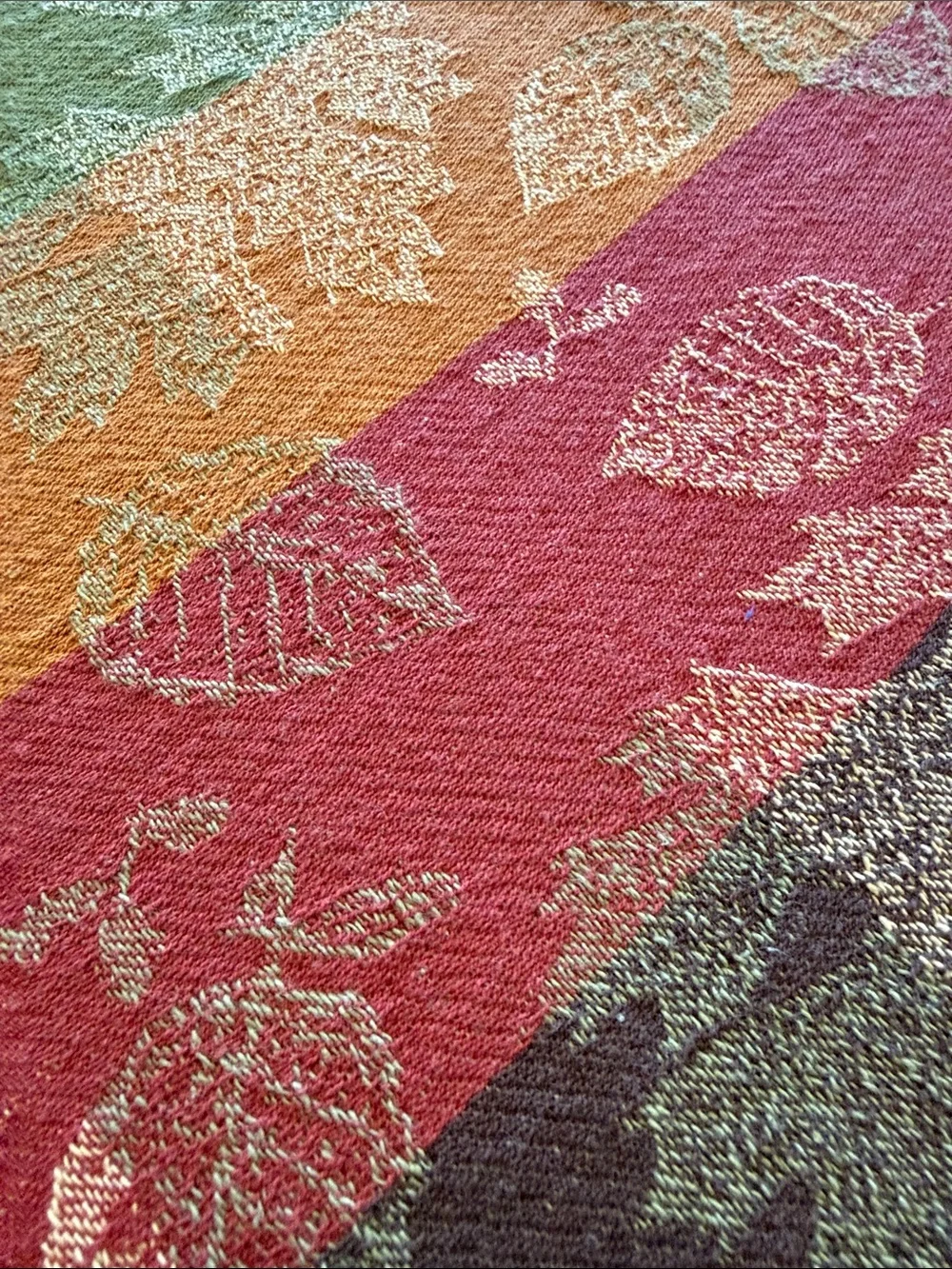 Sonoma Life & Style 100% Cotton Autumn Colors w/Leaves 58”x74” Tablecloth